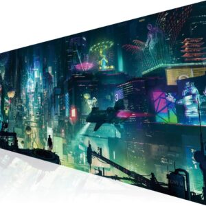 Extended Gaming Mouse Pad, Portable Mat for Keyboard & Mouse with Stitched Edges + Non-Slip Rubber Base - Trend Imports Belize