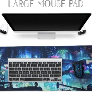 Extended Gaming Mouse Pad, Portable Mat for Keyboard & Mouse with Stitched Edges + Non-Slip Rubber Base - Trend Imports Belize