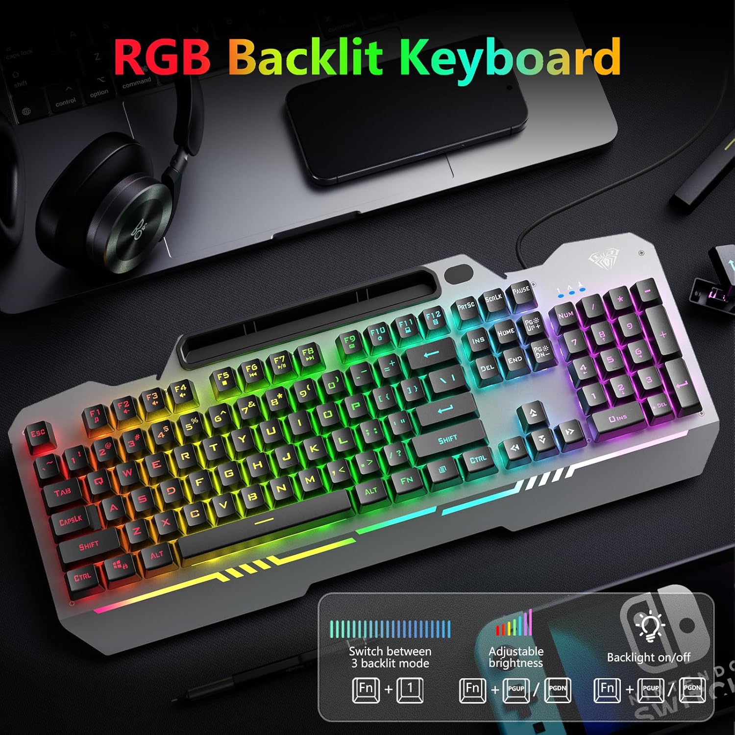 AULA Keyboard, T102 104 Keys Gaming Keyboard and Mouse Combo - Trend Imports Belize