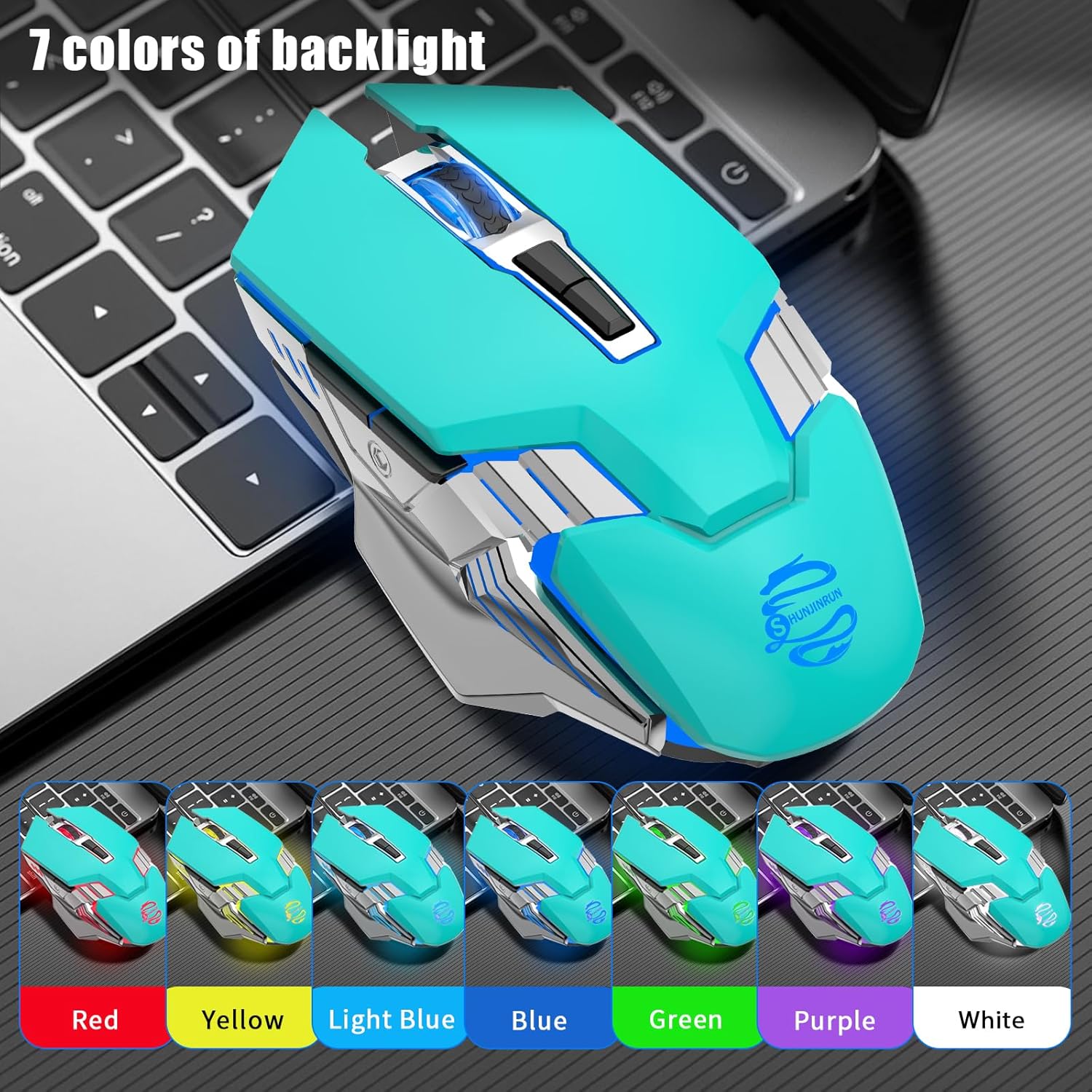 Green Wireless Mouse Gaming Mouse Bluetooth with 3-Modes - Trend Imports Belize